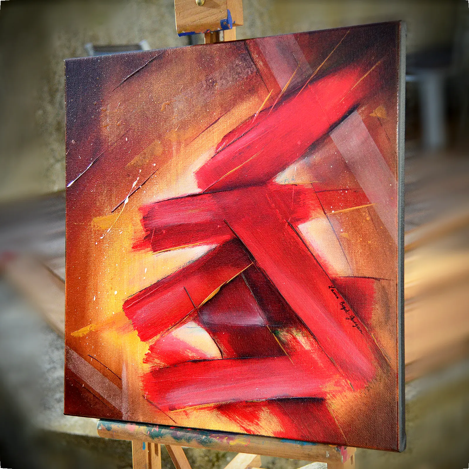 Vulcain, peinture abstraite de Laura Bégot-Guégan