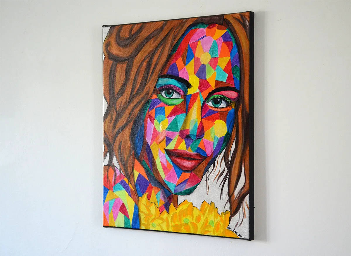 Cassiopée, peinture contemporaine, art figuratif cubiste et pop art