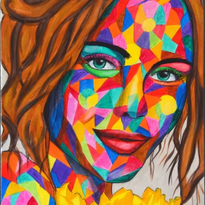 Cassiopée, art contemporain figuratif cubiste et pop art