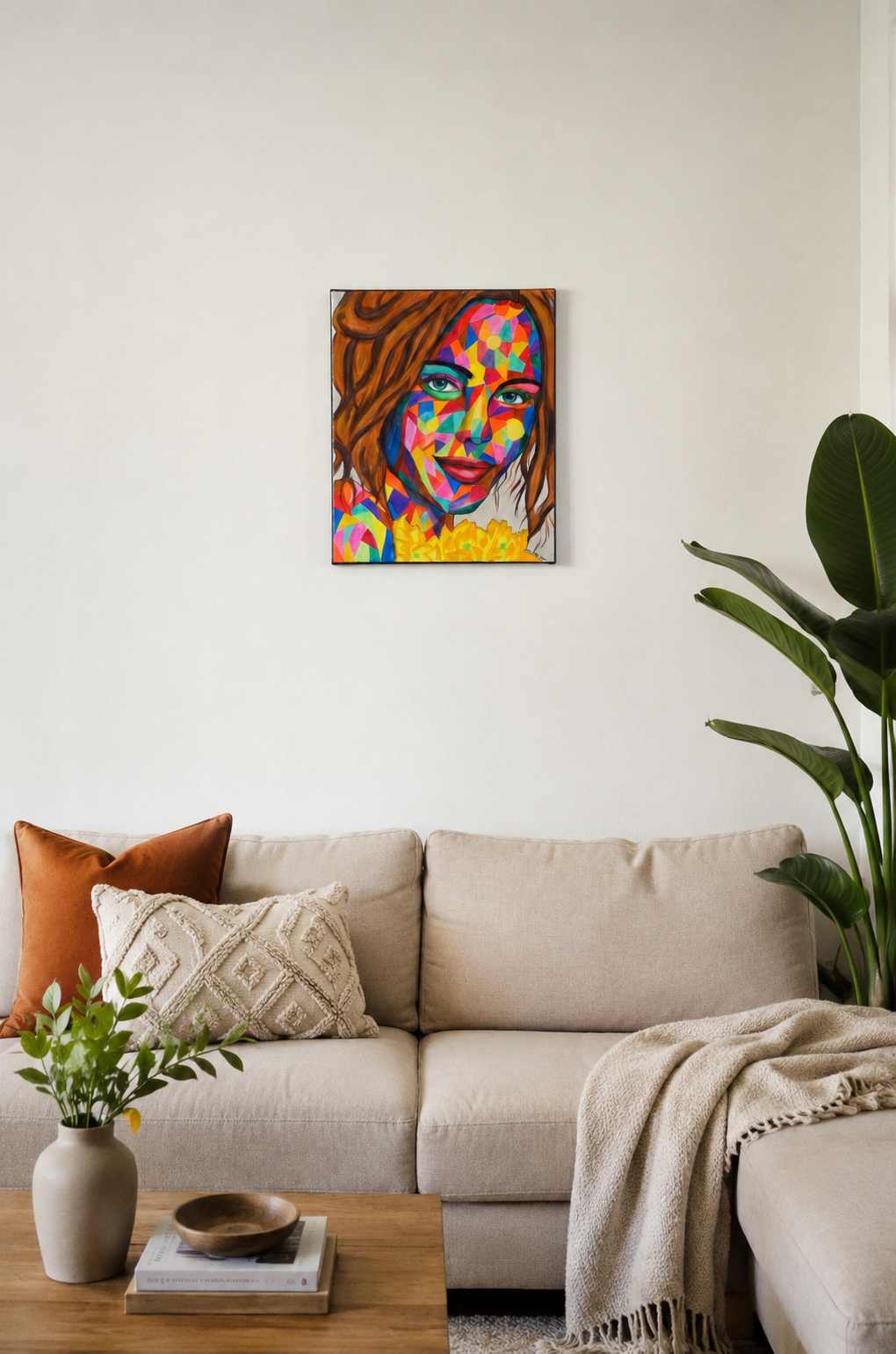 Cassiopée, toile colorée et contemporaine, figuratif, cubiste et pop art